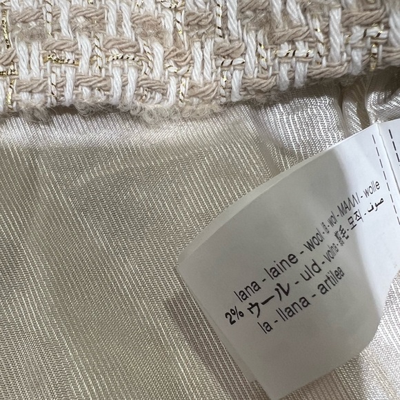 ZARA TWEED STRUCTURED SHORT BLAZER WOOL BLEND LIMITED EDITION -Tan Beige Small - Picture 8 of 12